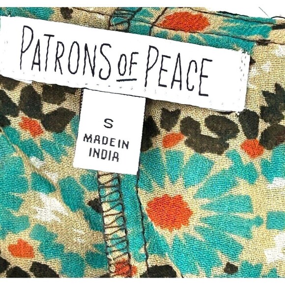 Anthropologie Patrons Of Peace Women S Blue Cami Tank Top Floral Sleeveless R3 - Picture 11 of 13